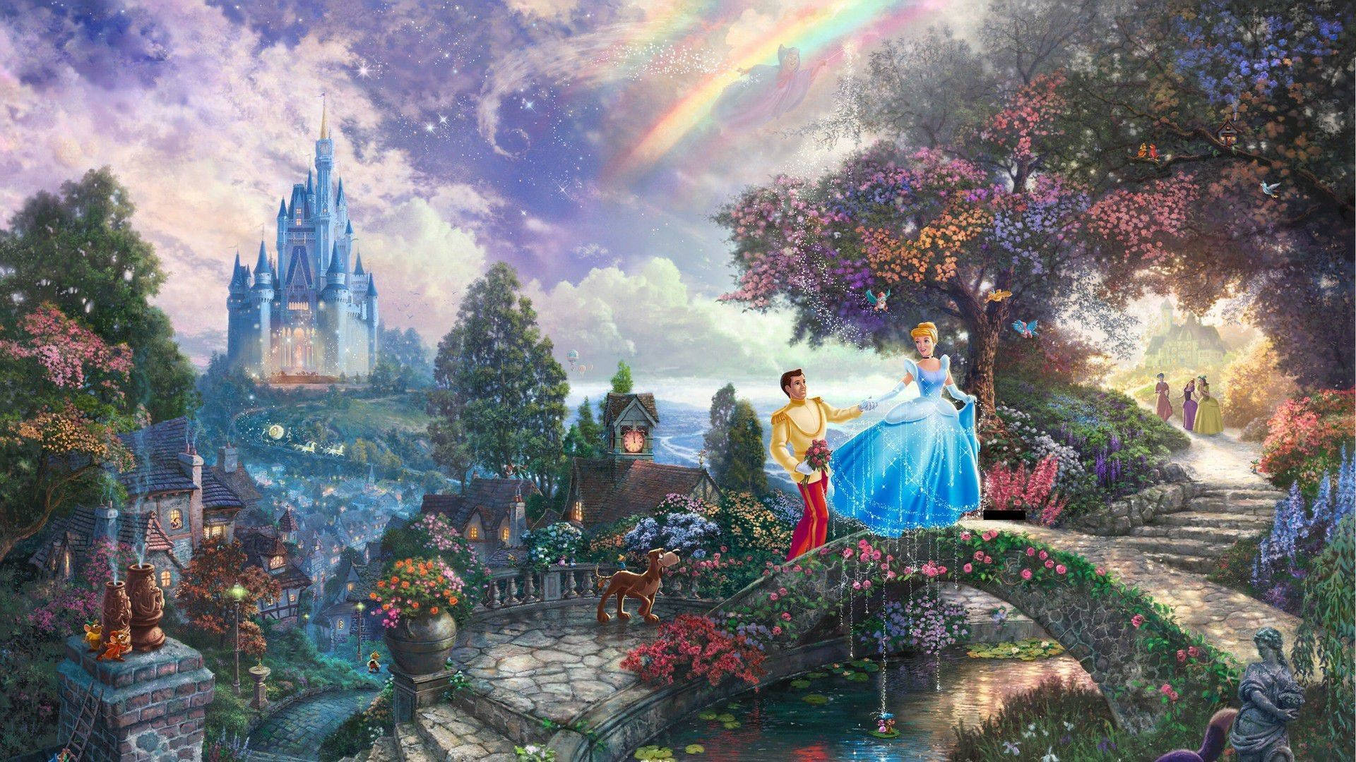 Disney Cinderella And Secret Prince Laptop Background