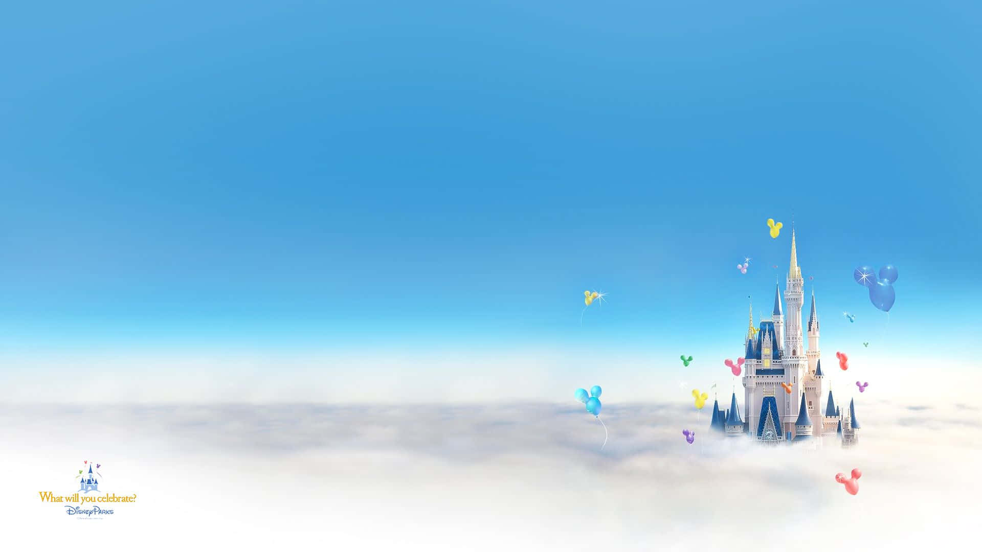 Disney Computer Disney Castle On The Clouds Background