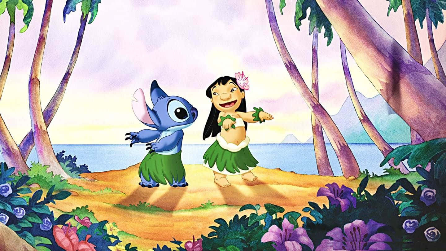 Disney Computer Lilo And Stich Dancing Background