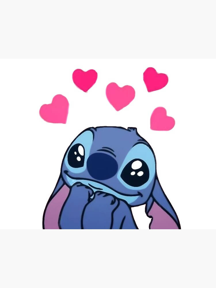 Disney Cute Stitch Pink Hearts Background
