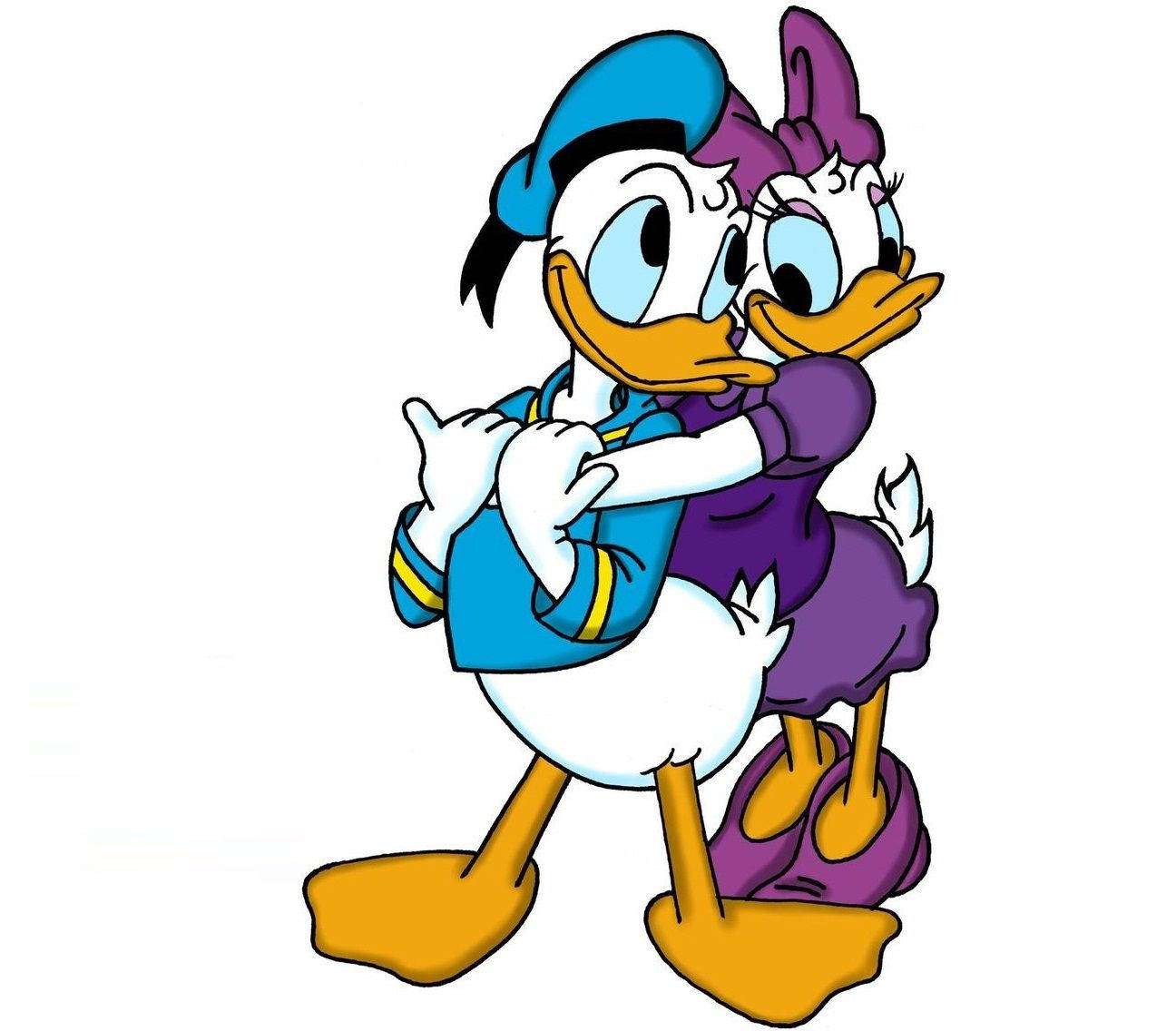 Disney Daisy And Donald Duck Hug Background