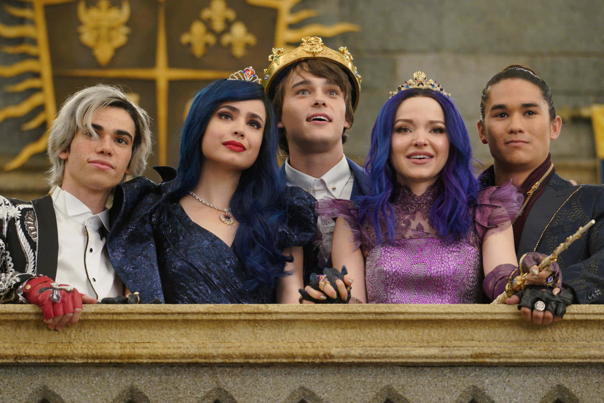 Disney Descendants Wearing Crowns Background