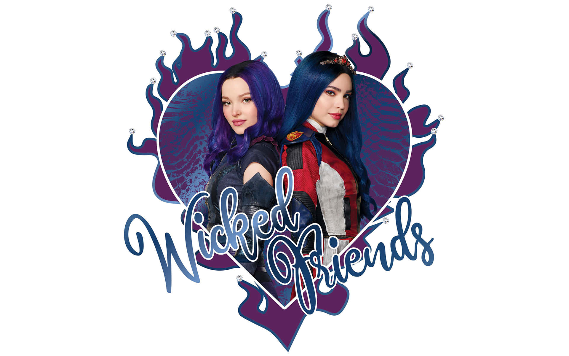 Disney Descendants With Heart Background