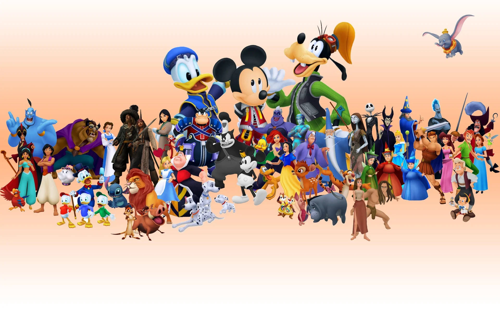 Disney Desktop Characters In White Background