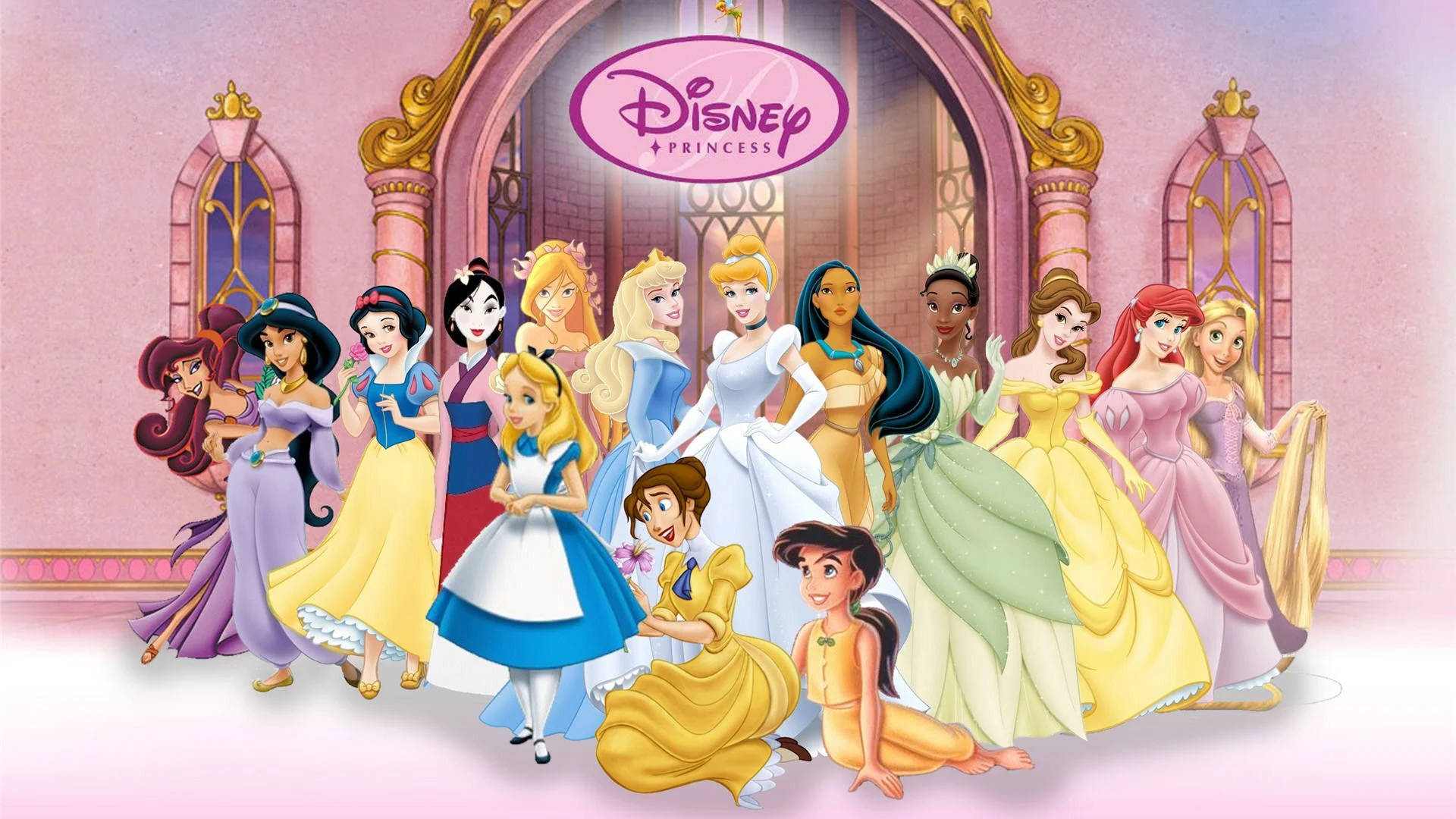 Disney Desktop Princesses In Castle Background
