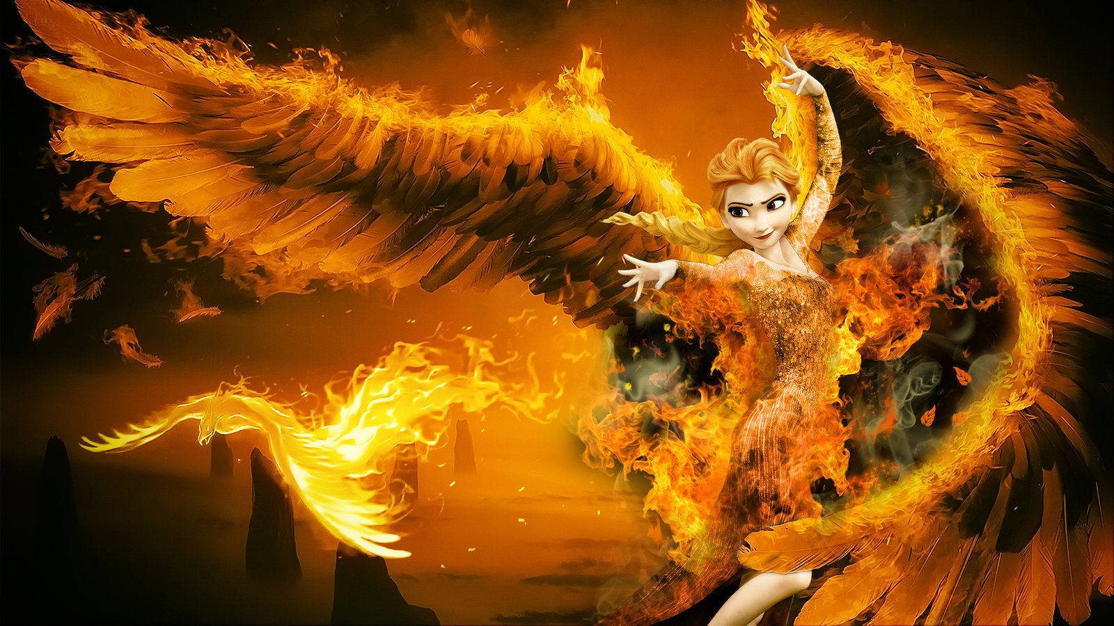 Disney Elsa's Fire Wings Background