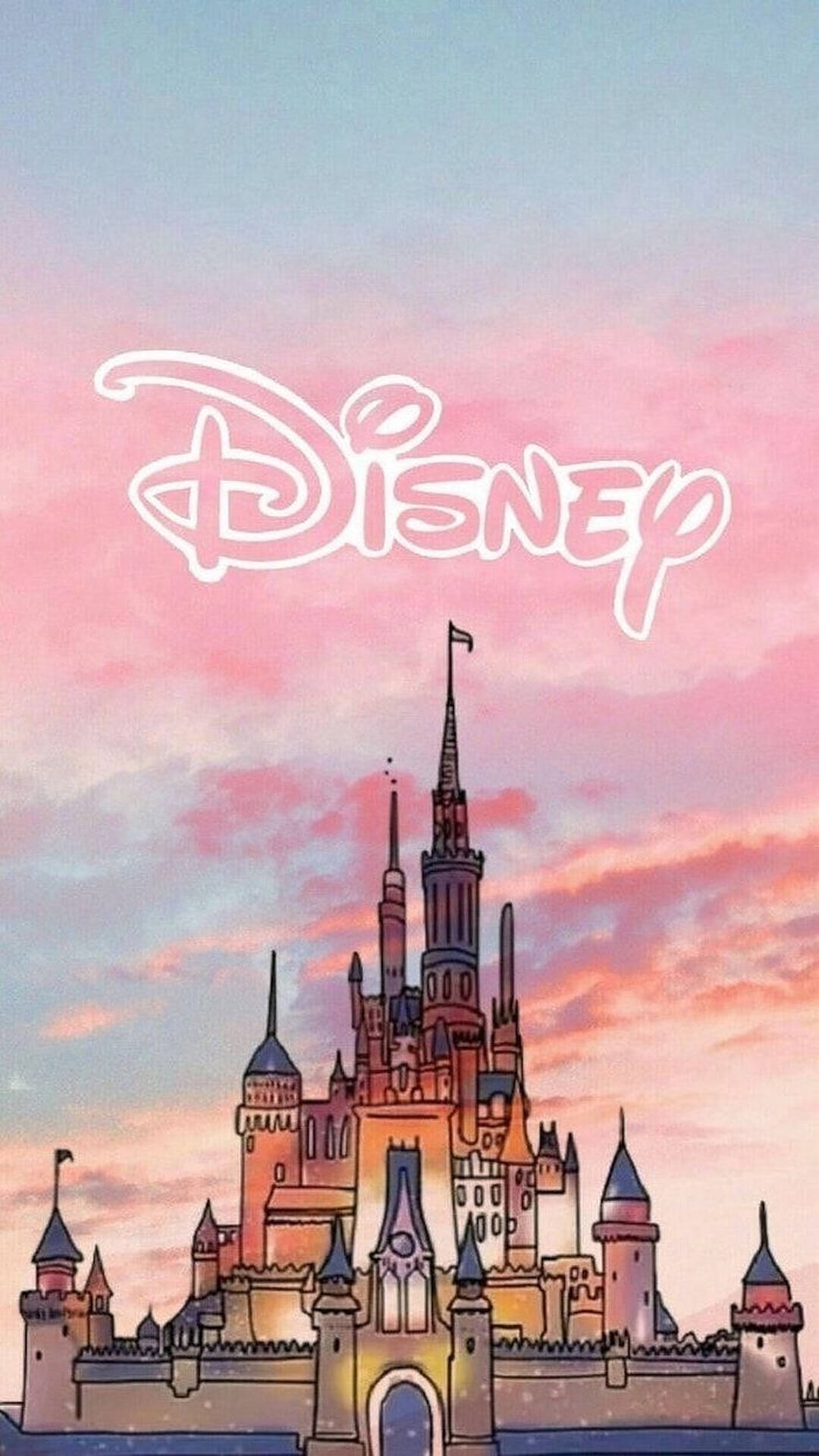 Disney Logo Castle Art Background