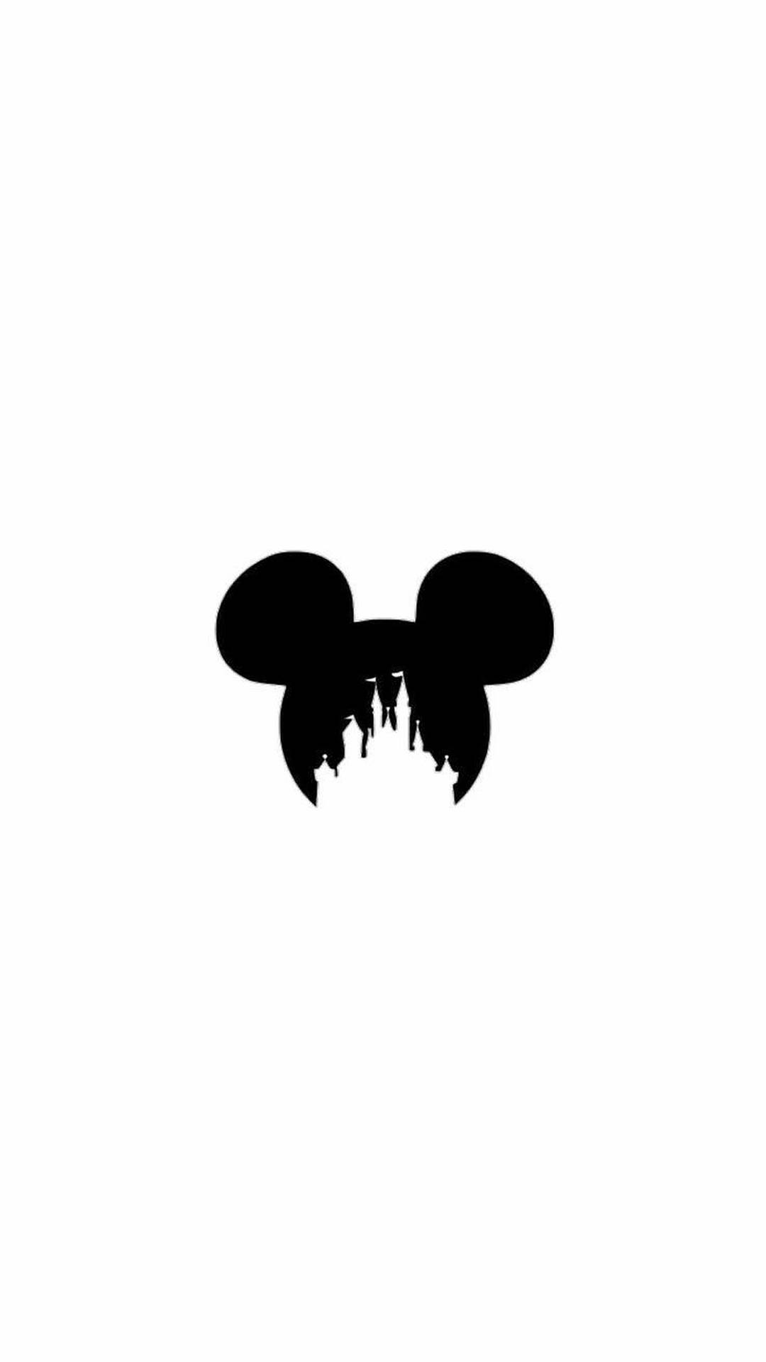 Disney Logo Mickey Head And Castle Background