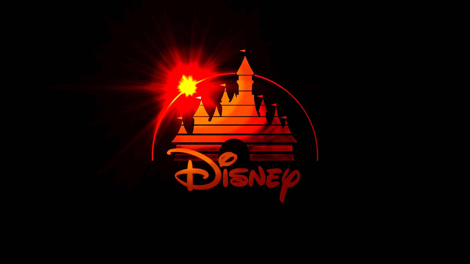 Disney Logo Orange Spark Background