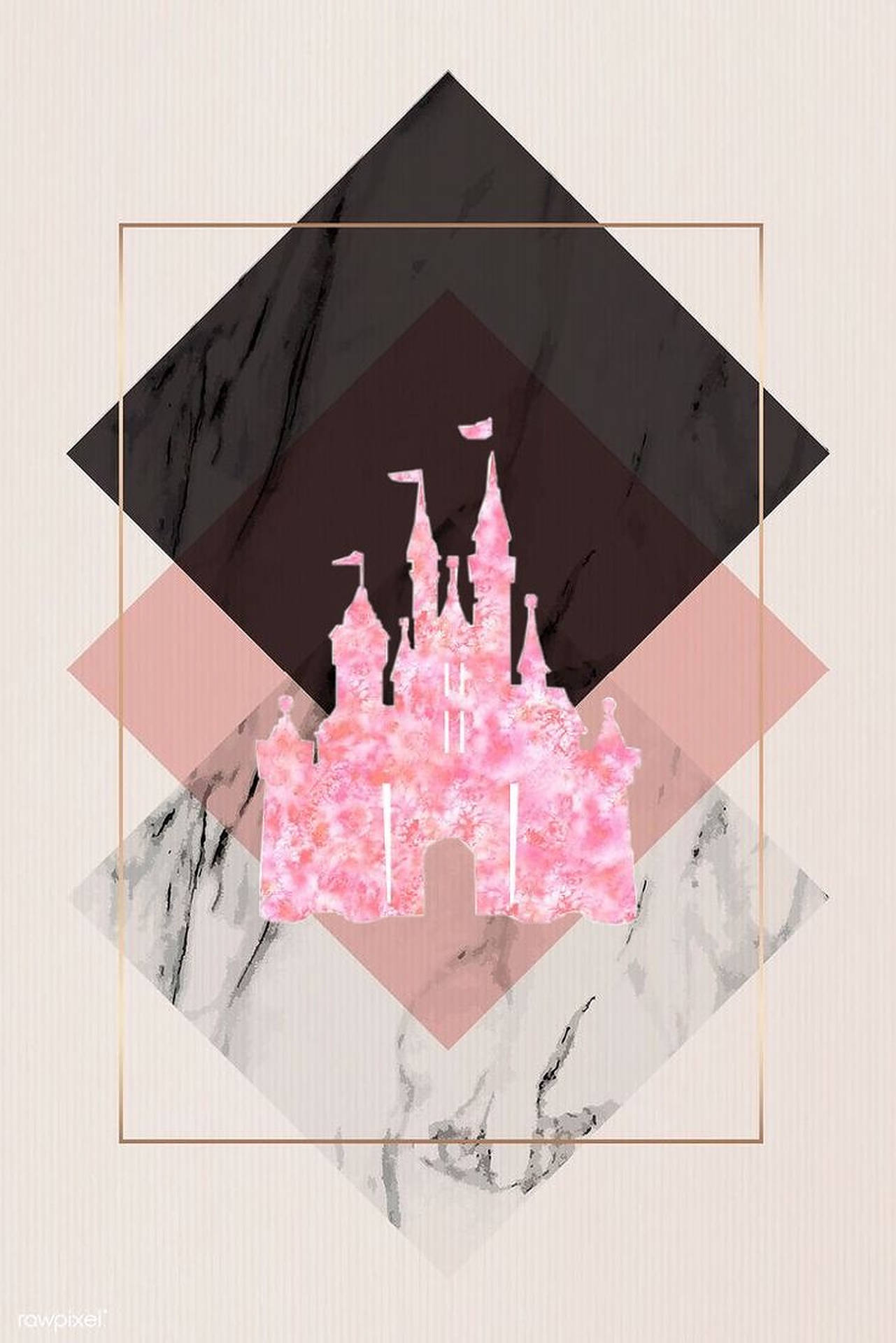 Disney Logo Pink Aesthetic Background