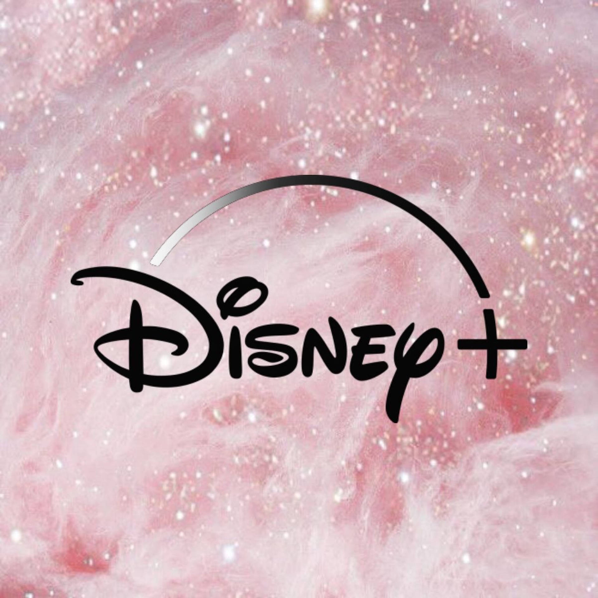 Disney Logo Pink Glitter Background