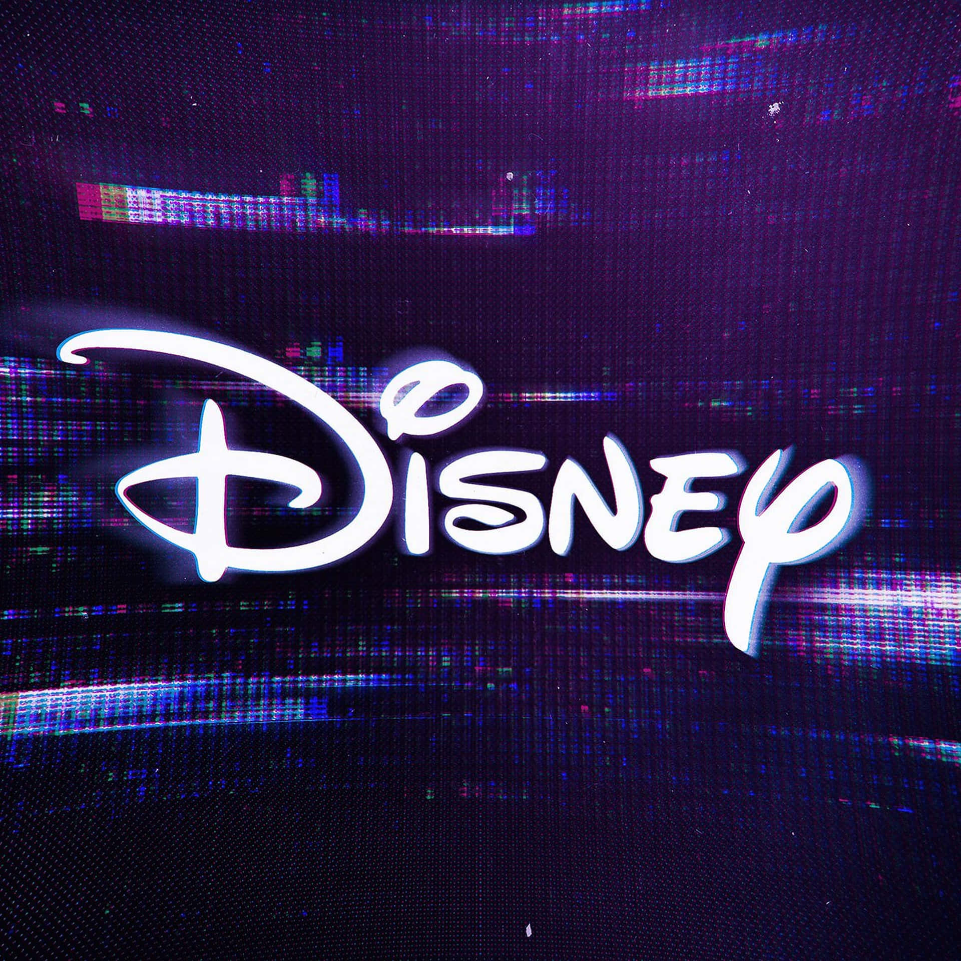 Disney Logo With Glitch Effect Background