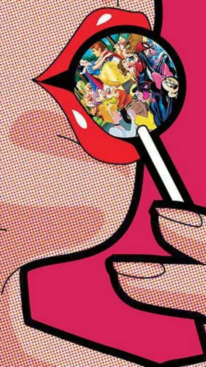 Disney Lollipop Pop Art Phone Background