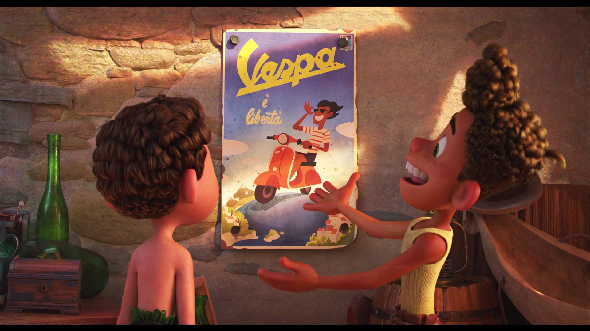 Disney Luca Vespa Poster Scene Background