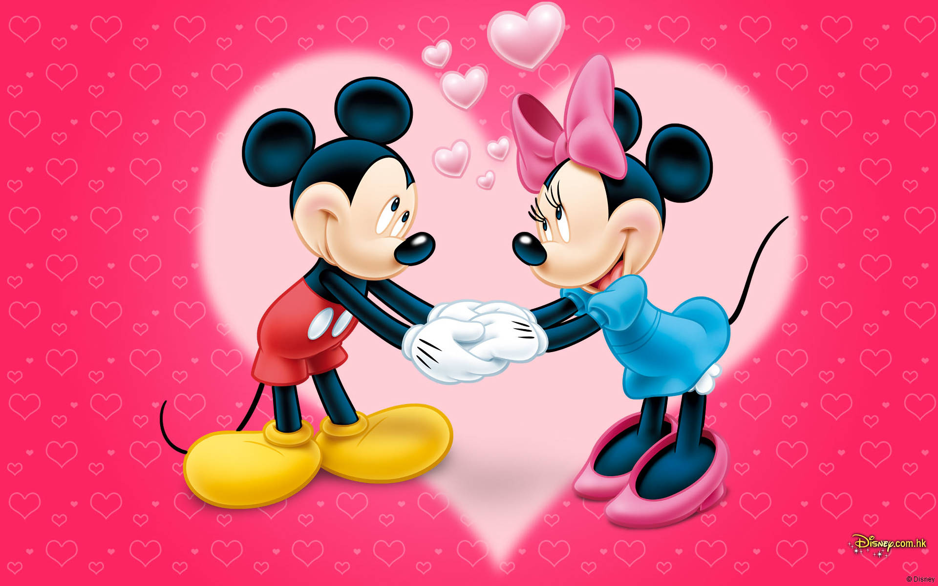 Disney Mouse Couple In Love Background