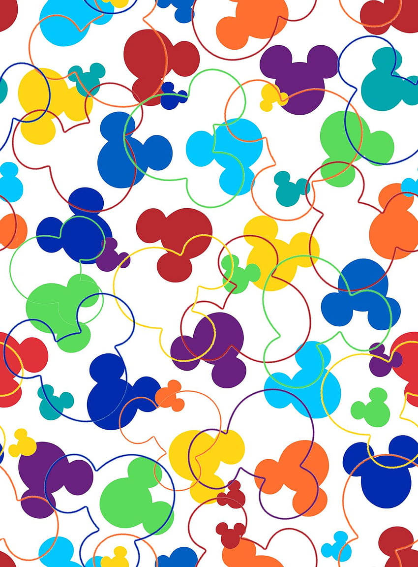 Disney Pattern With Colorful Mickey Mouse Heads