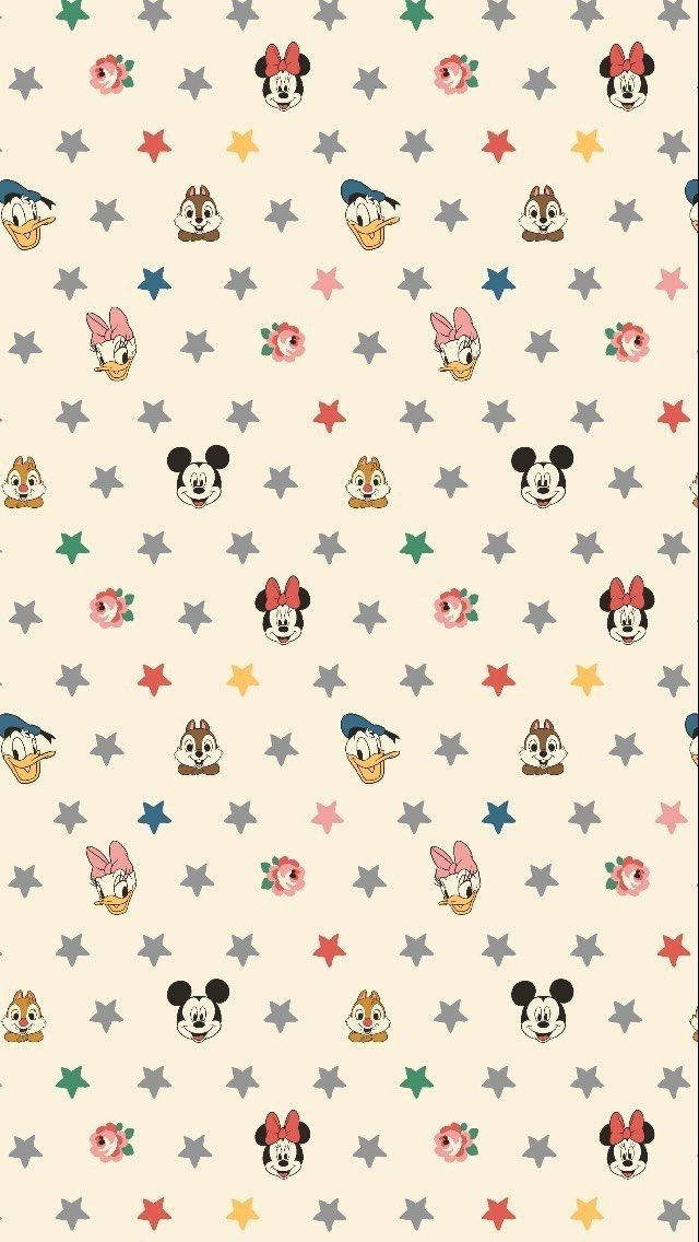 Disney Pattern With Cute Animal Characters Background