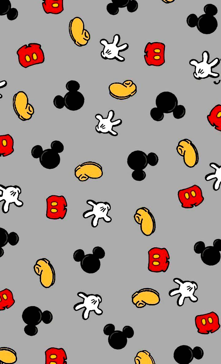 Disney Pattern With Mickey Mouse Parts Background