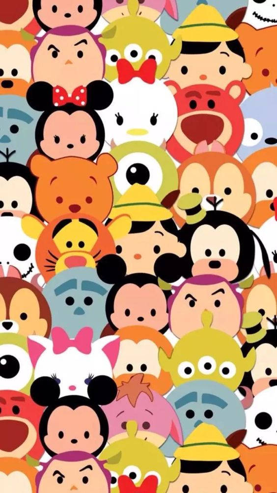 Disney Pattern With Tsum Tsum Background