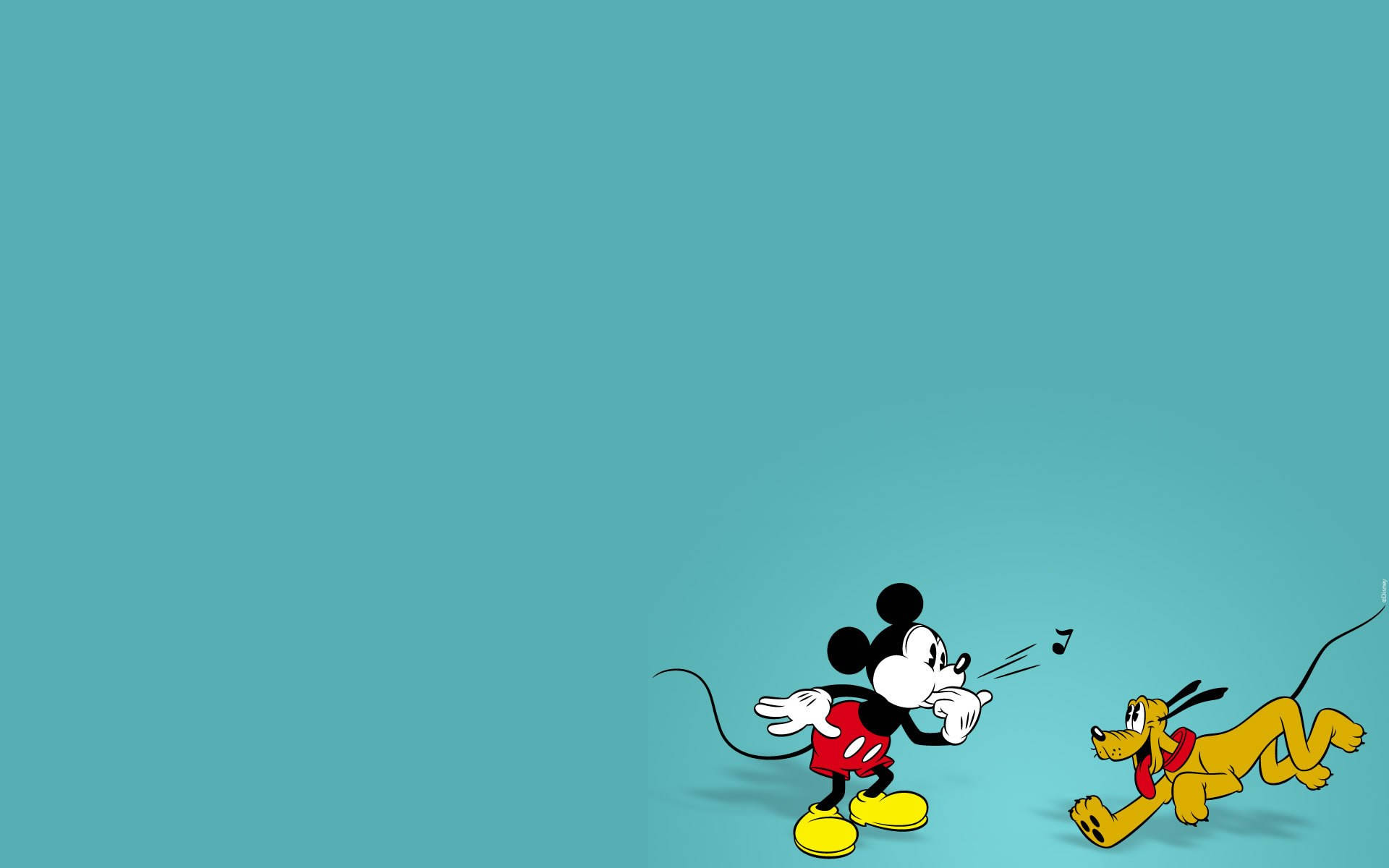 Disney Pluto And Whistling Mickey Background
