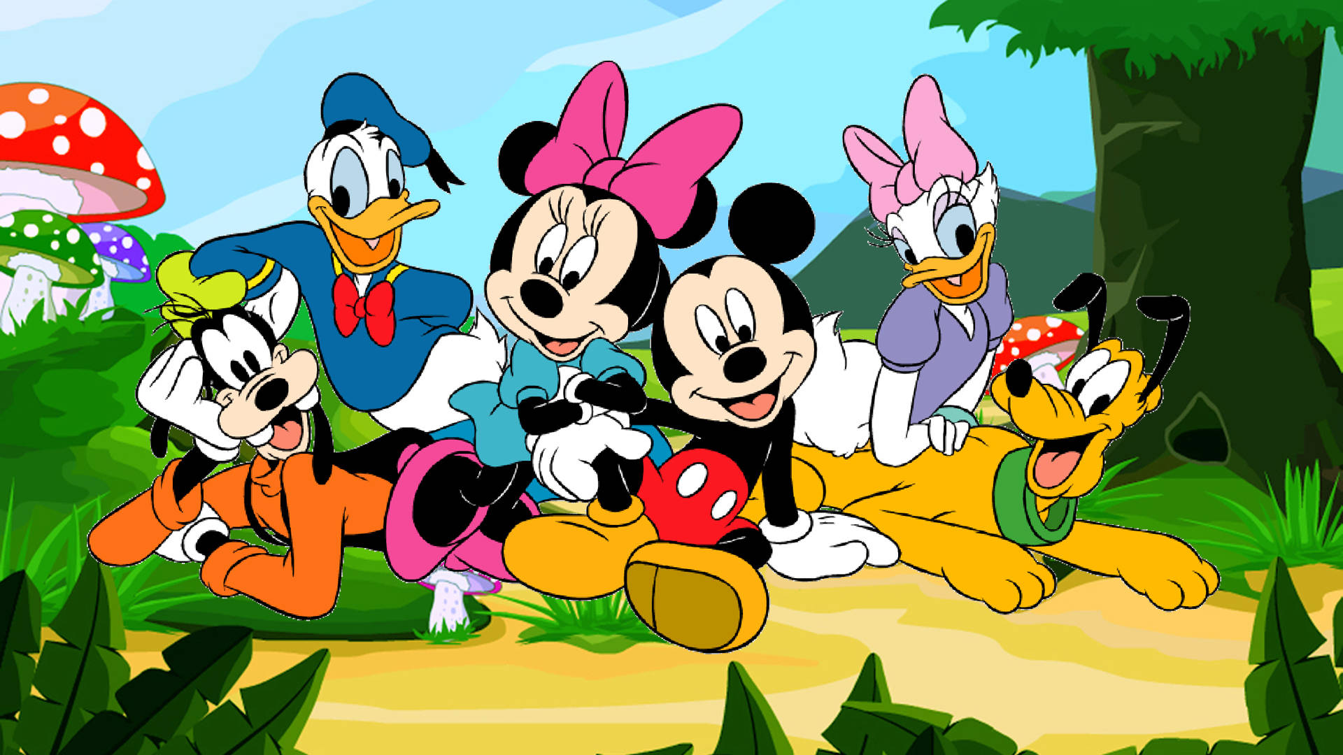 Disney Pluto Group Picture Background