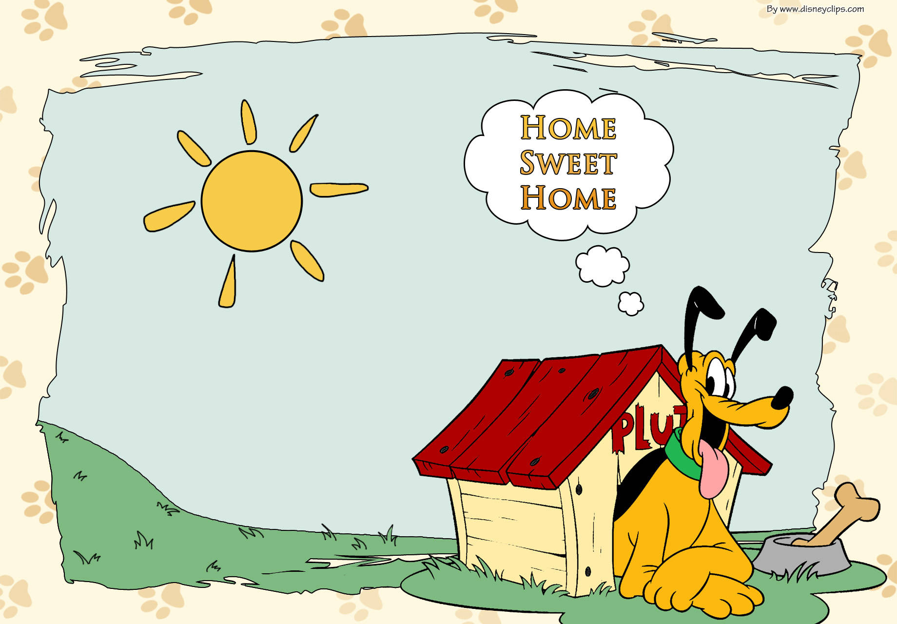 Disney Pluto Home Sweet Home Background