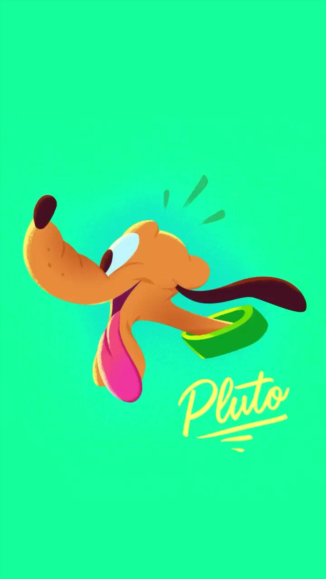 Disney Pluto Neon Green Background