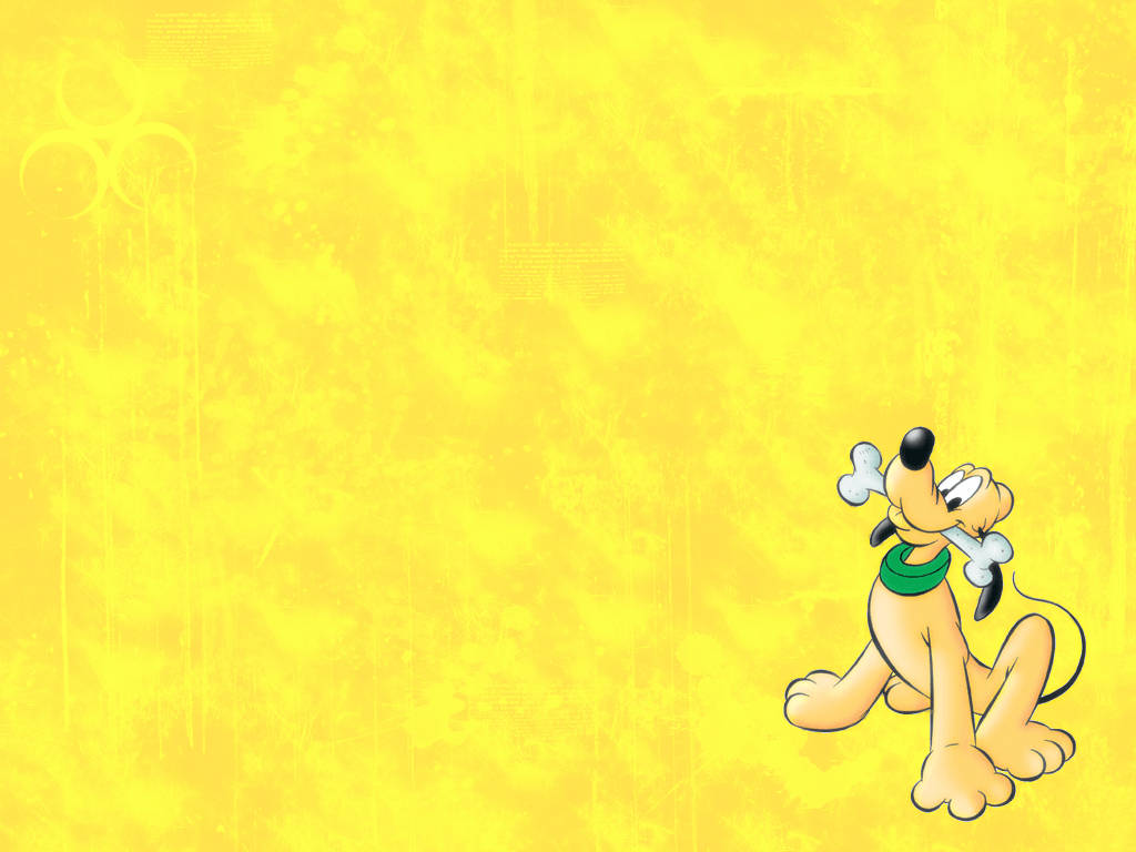 Disney Pluto With Bone Background