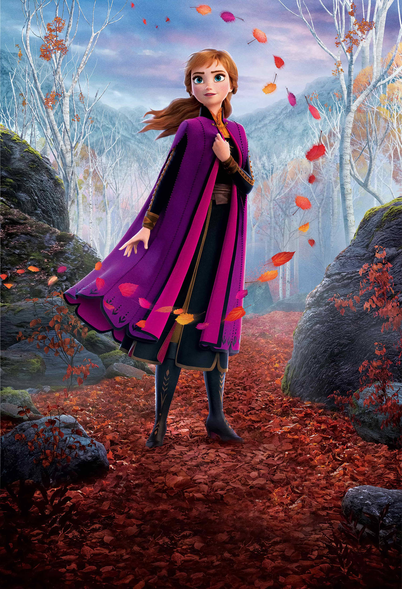 Disney Princess Anna Holding Cloak Background