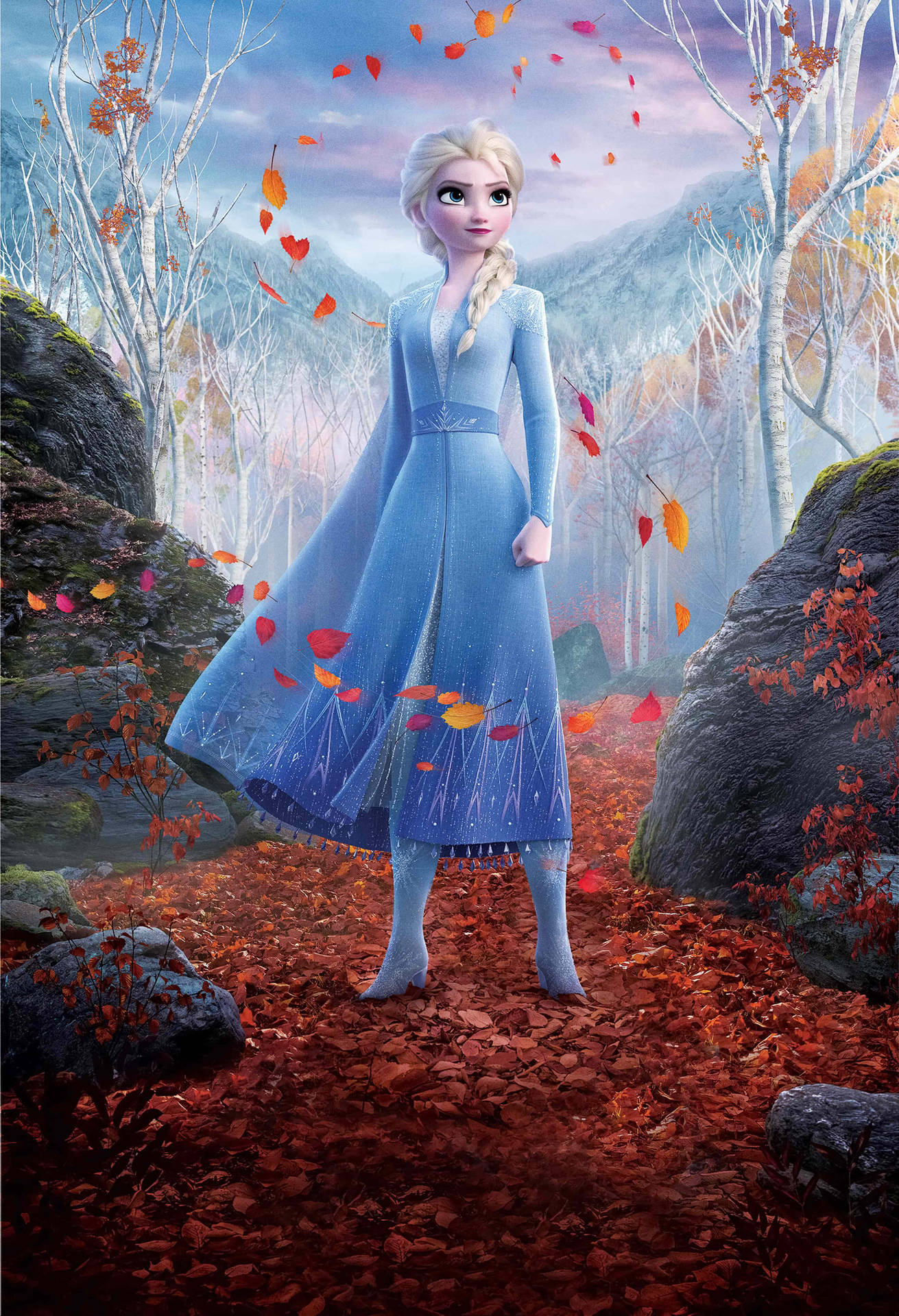 Disney Princess Elsa In Forest Background