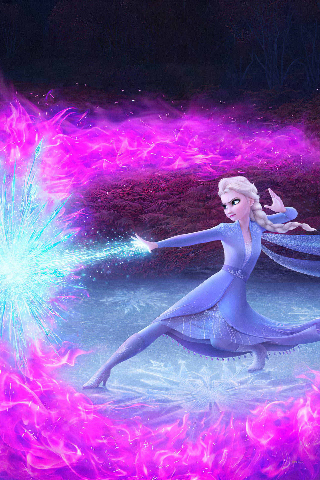 Disney Princess Elsa Using Power Background