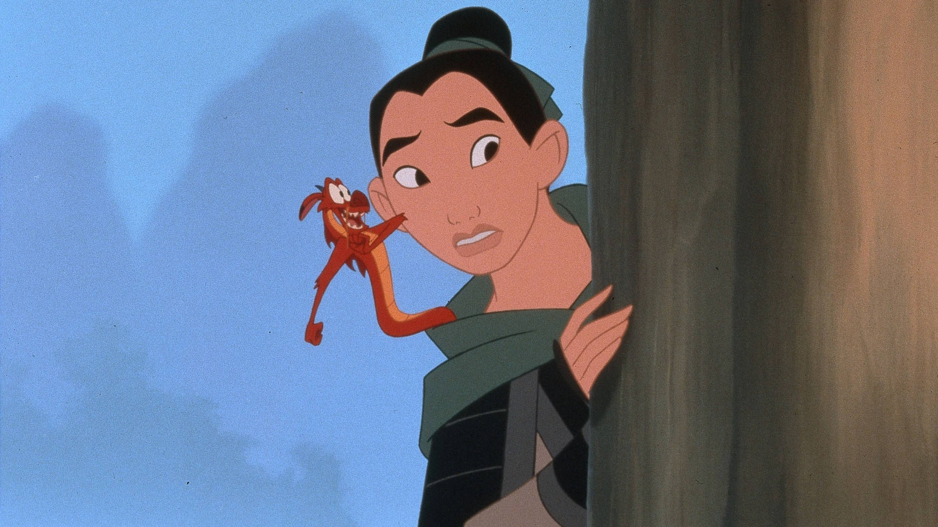 Disney Princess Mulan With Dragon Background