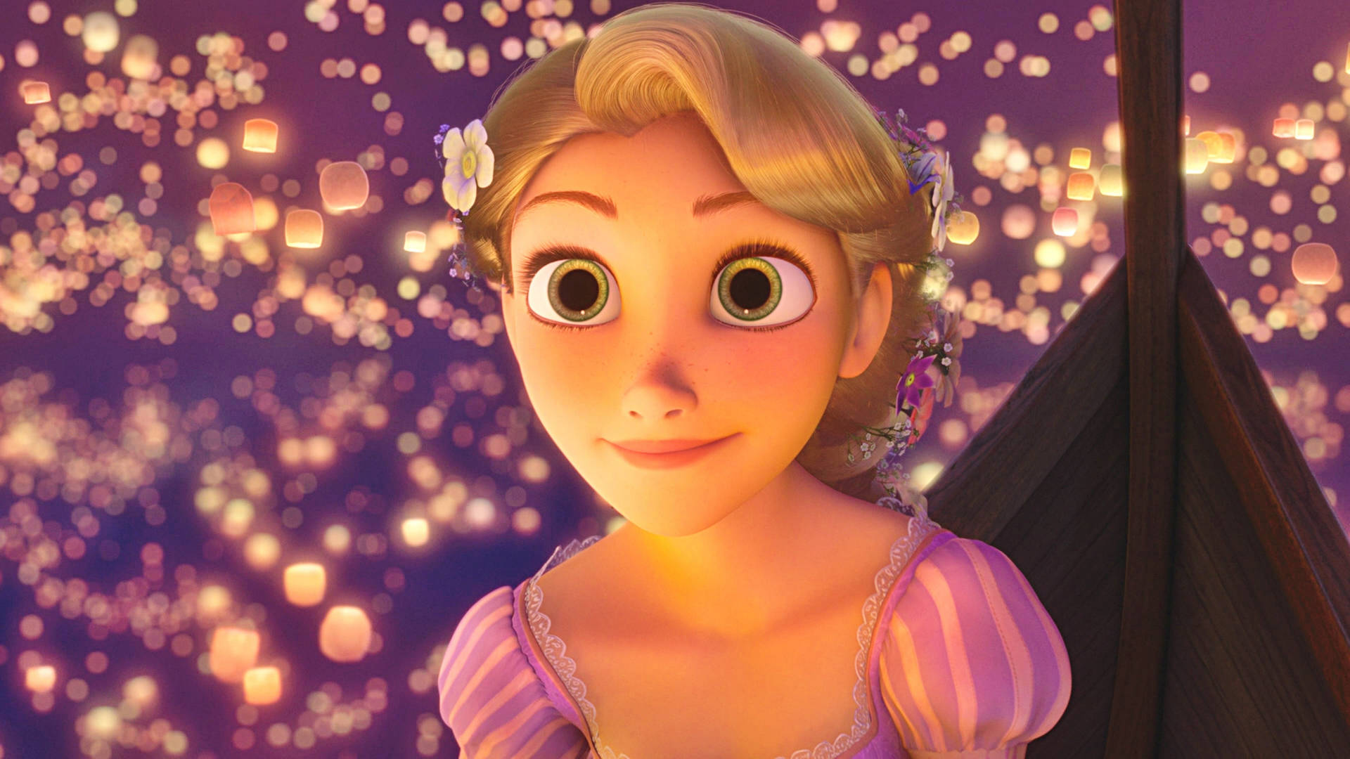 Disney Princess Rapunzel With Lanterns Background