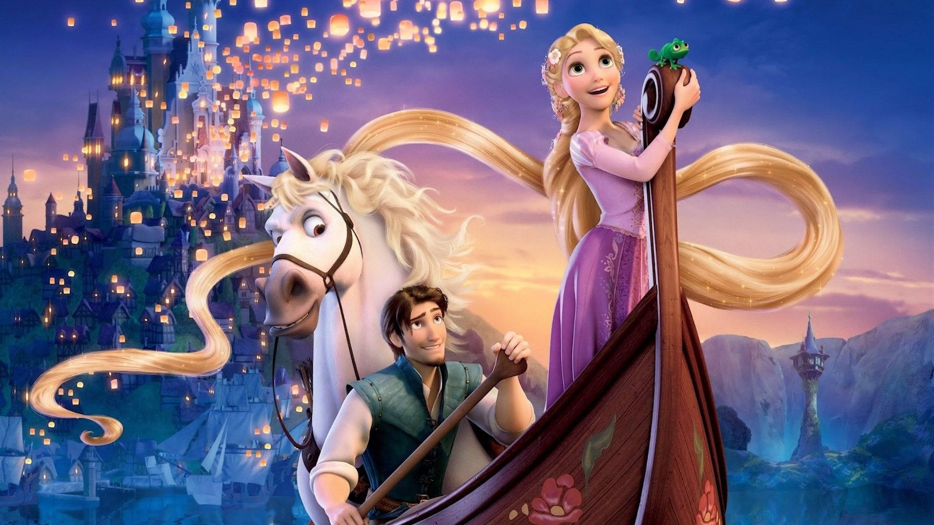 Disney Rapunzel And Flynn Rider Laptop Background