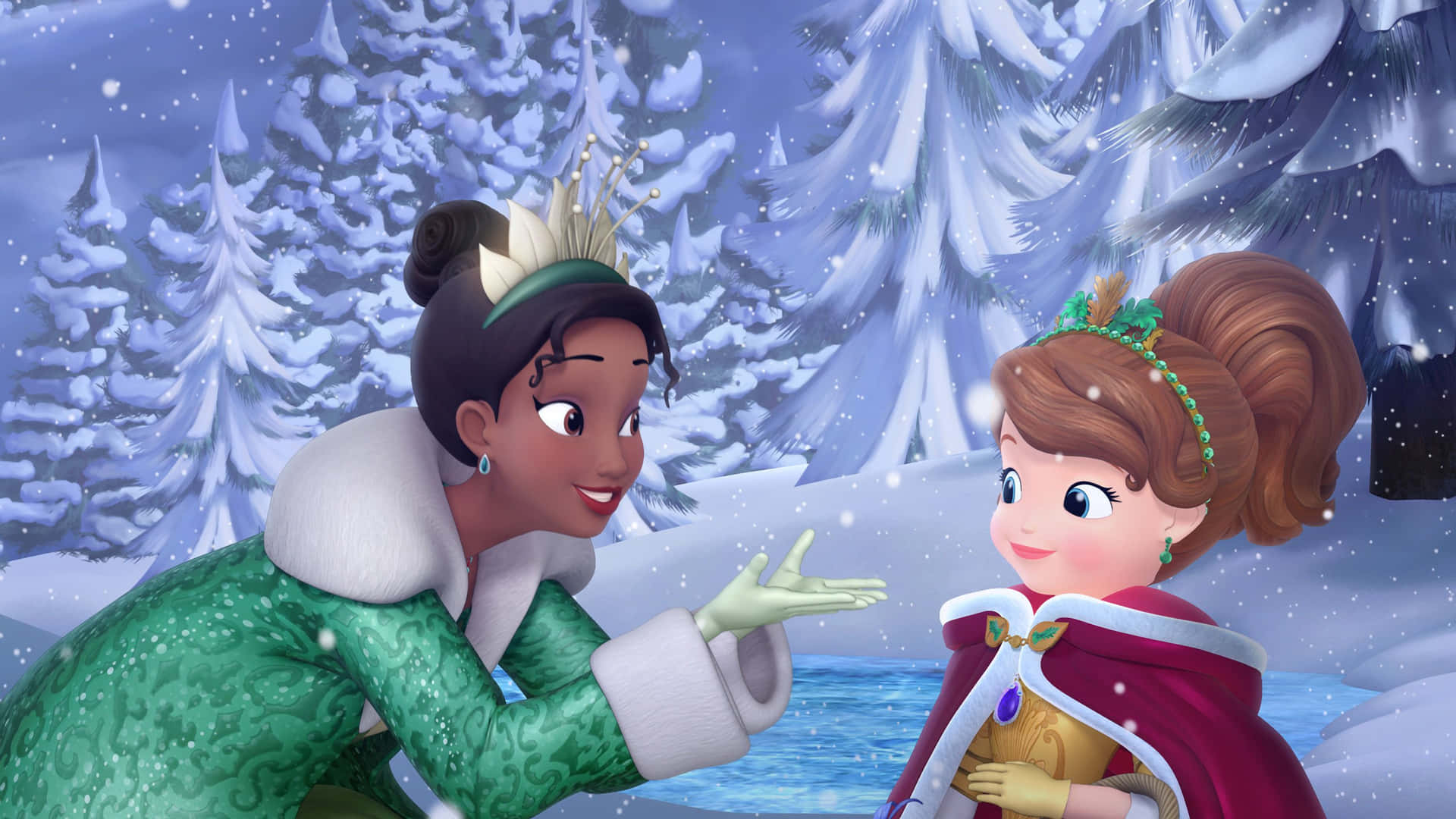 Disney's Princess Tiana Smiling With Excitement Background