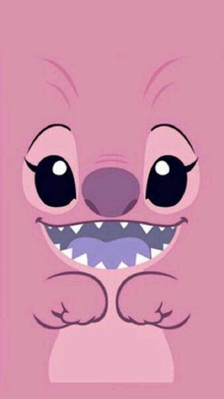 Disney Stitch Angel Pink Background