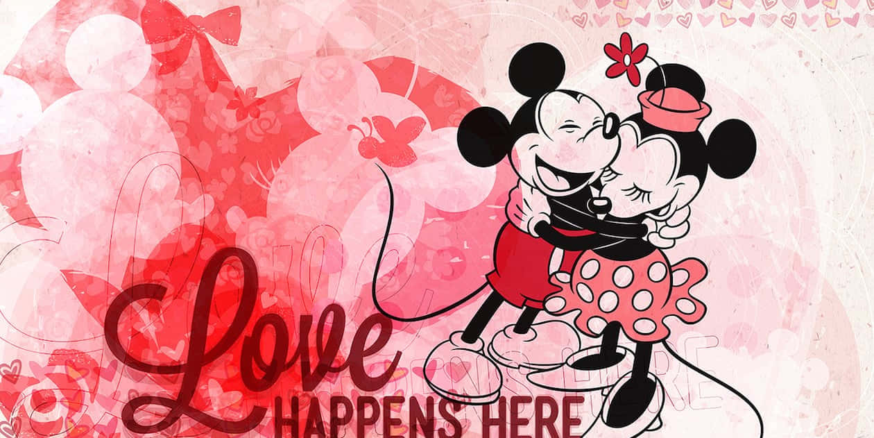 Disney Valentine Love Of Mickey And Minnie Background