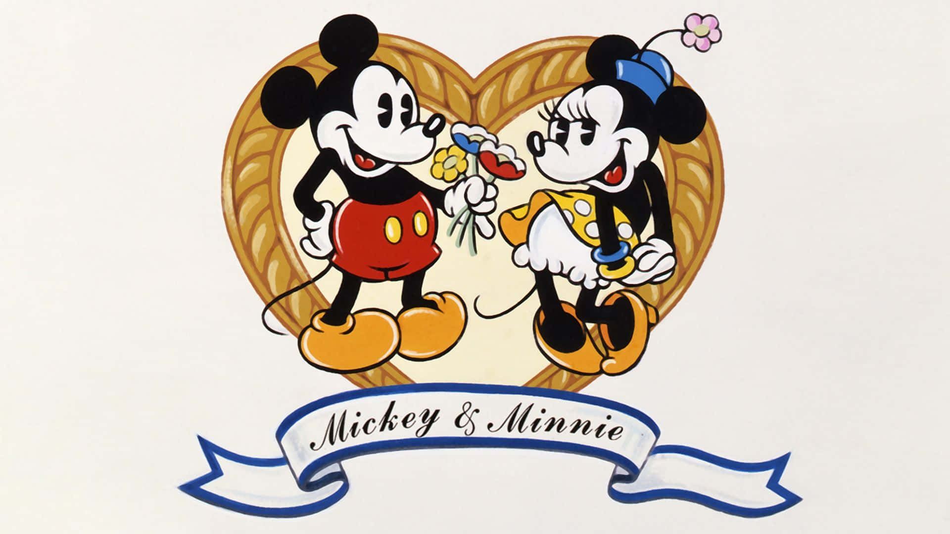 Disney Valentine Love With Minnie And Mickey Background