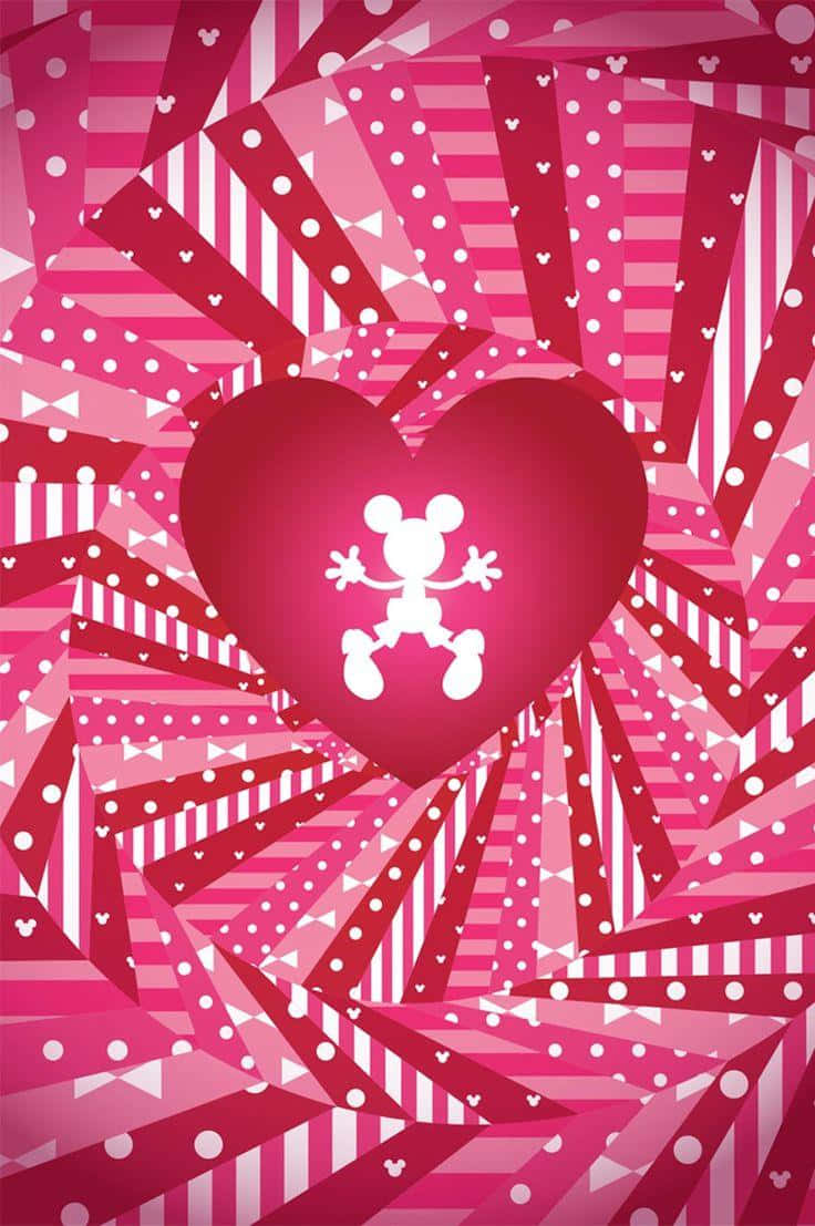 Disney Valentine Mickey Mouse Heart Art Background
