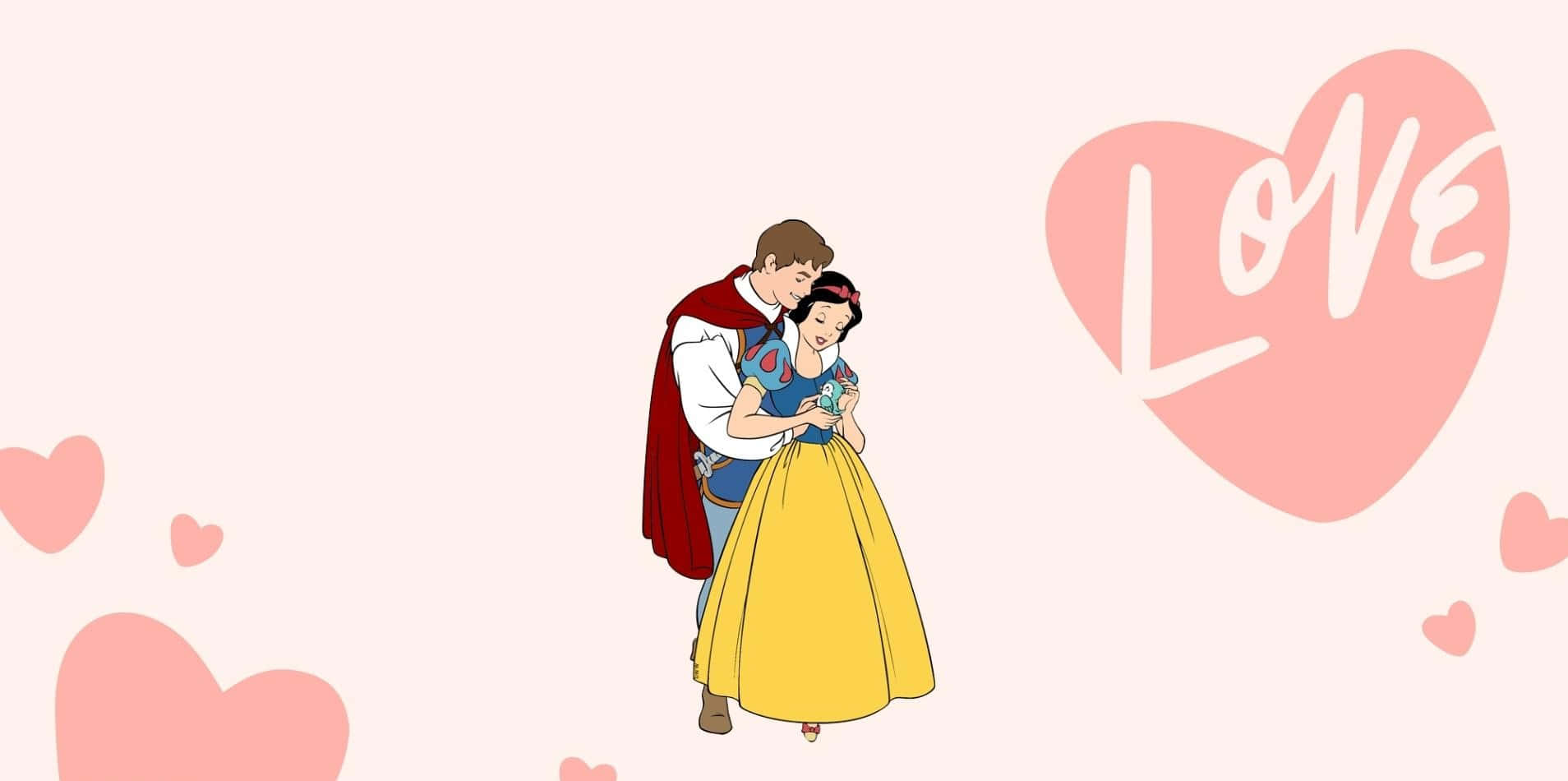 Disney Valentine Snow White And Prince Charming Background