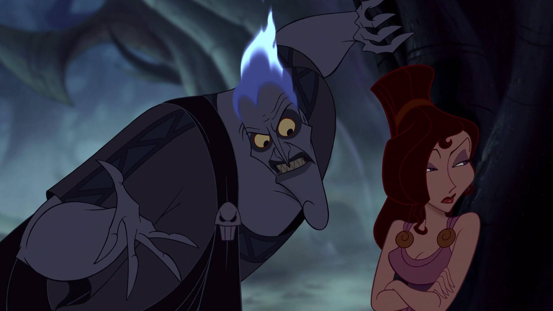Disney Villain Hades With Slave Megara Background