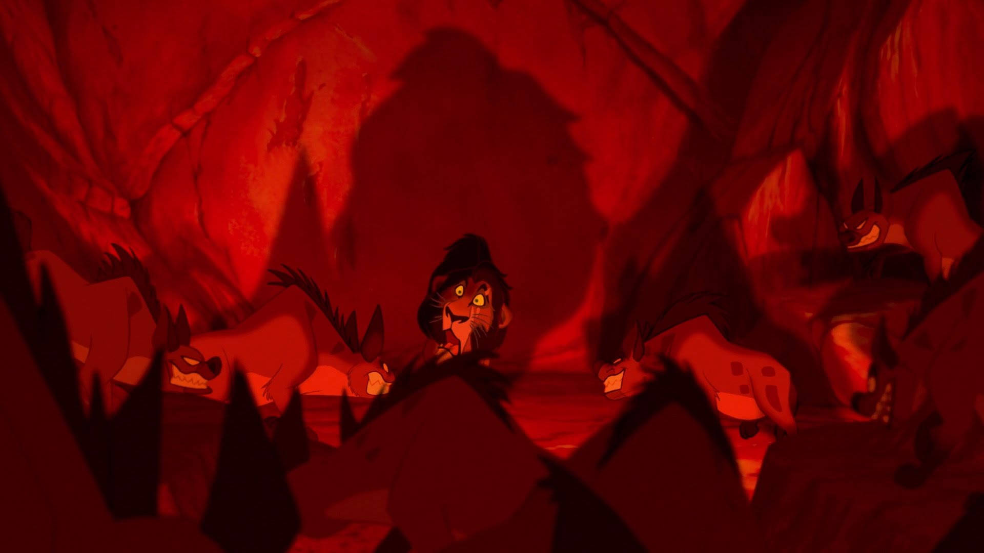 Disney Villain Scar In Cave Background