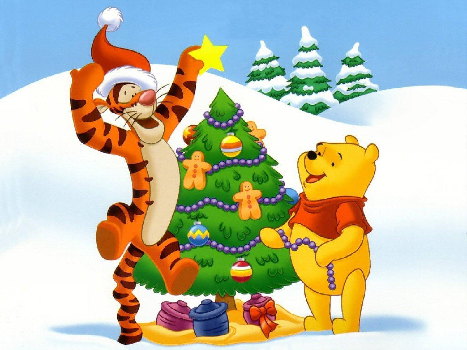 Disney Winnie The Pooh Decorating Christmas Tree