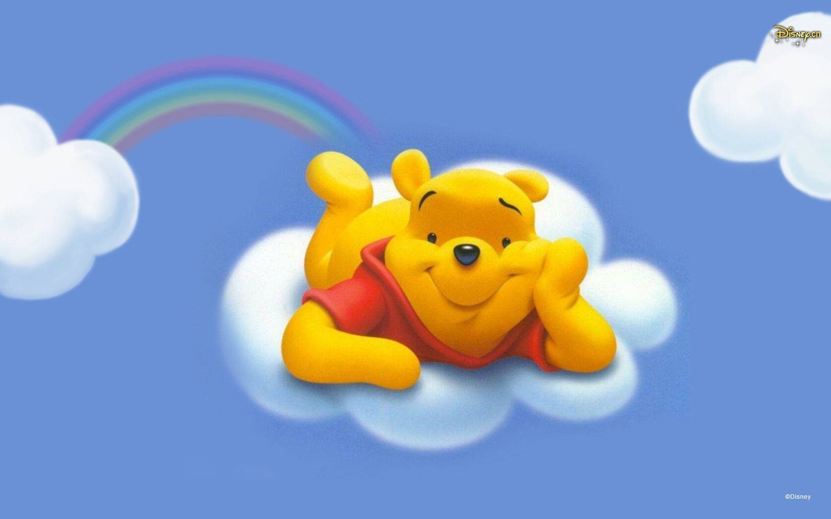 Disney Winnie The Pooh On Clouds Background