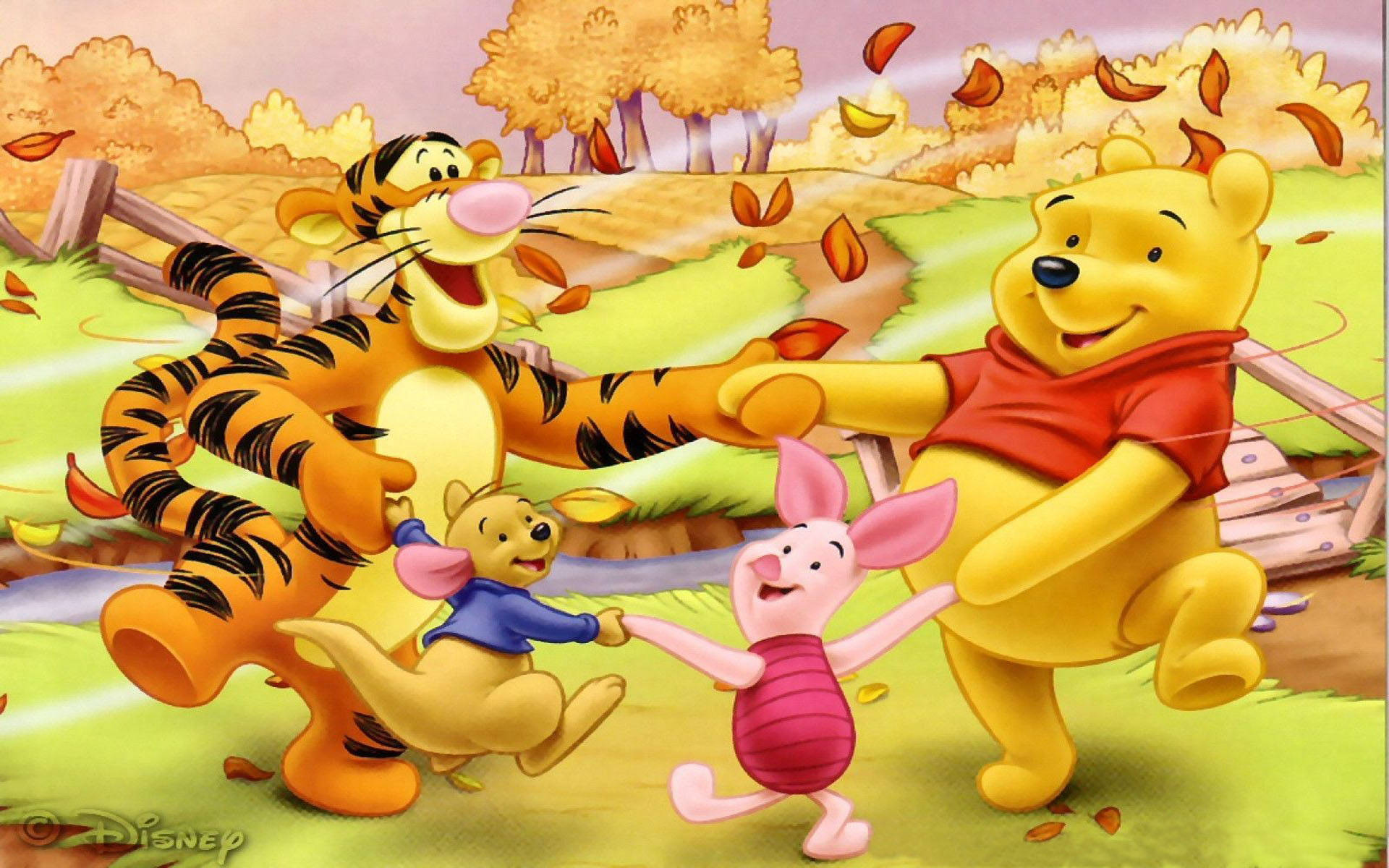 Disney Winnie The Pooh Ring Around Game Background