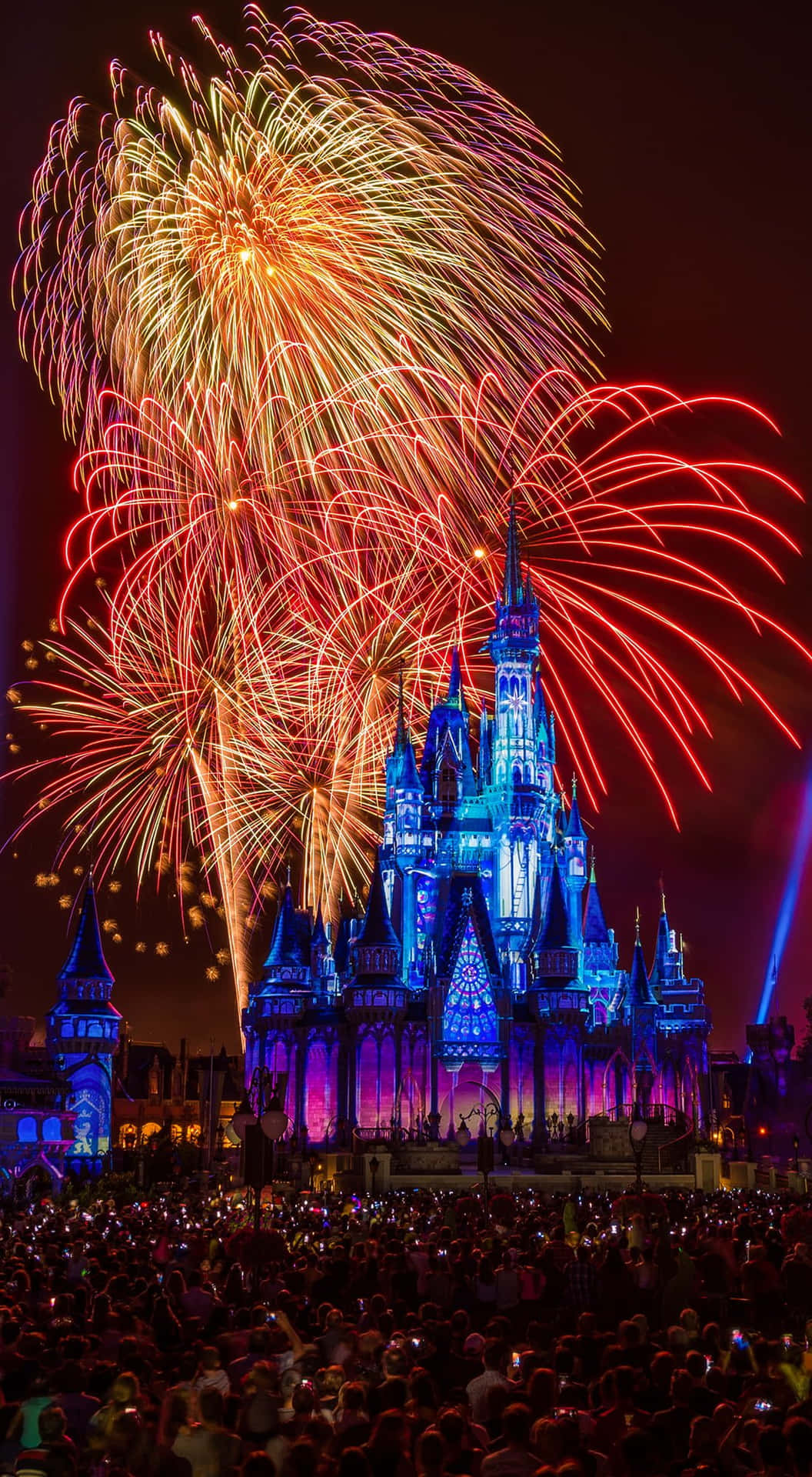 Disney World In Fireworks Android Background