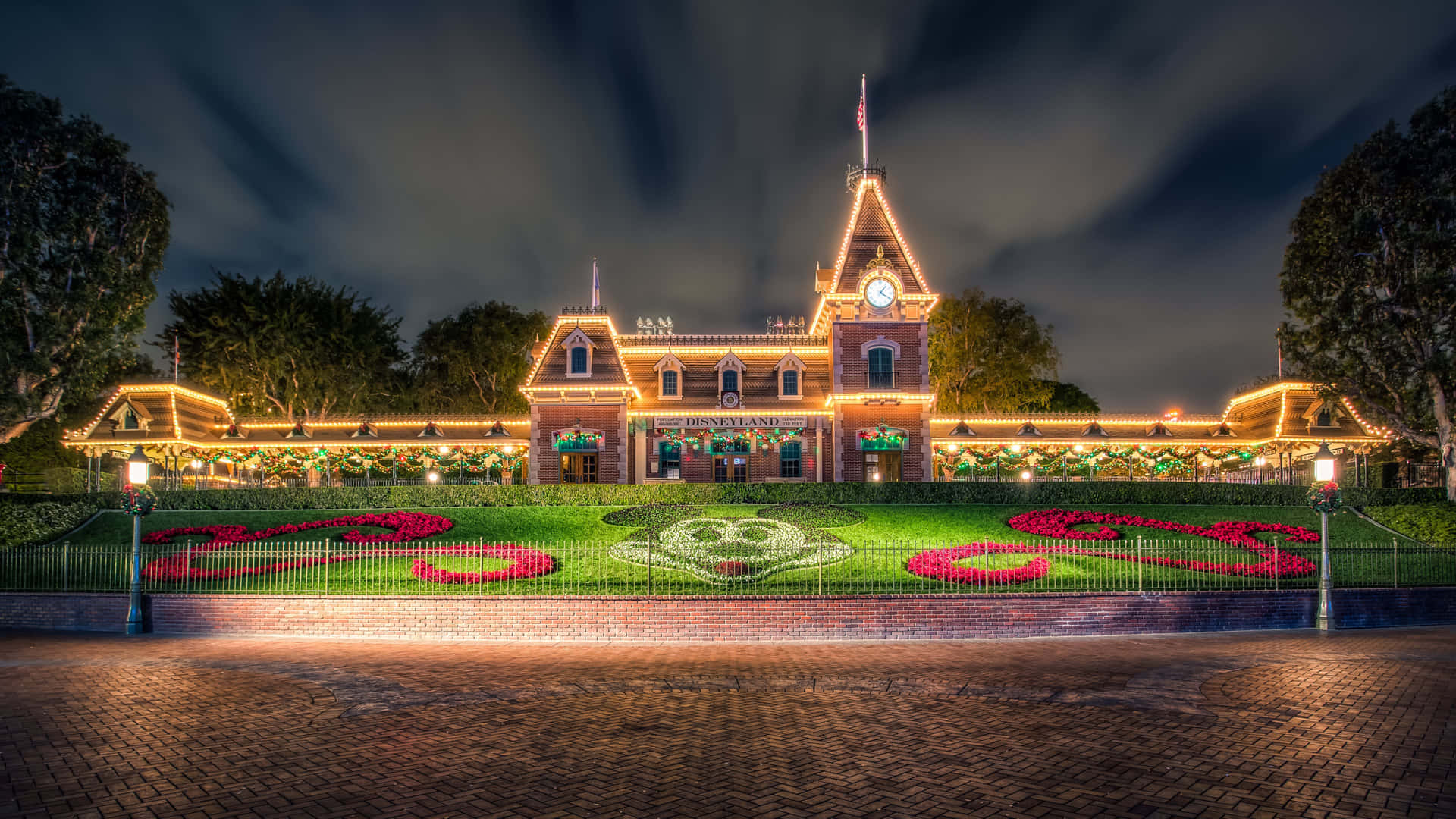 Disney World With Garden Desktop Background