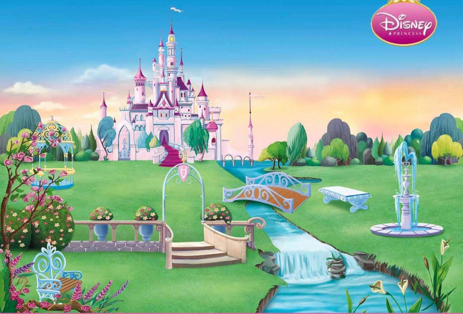 Disneyland Castle And Garden Background