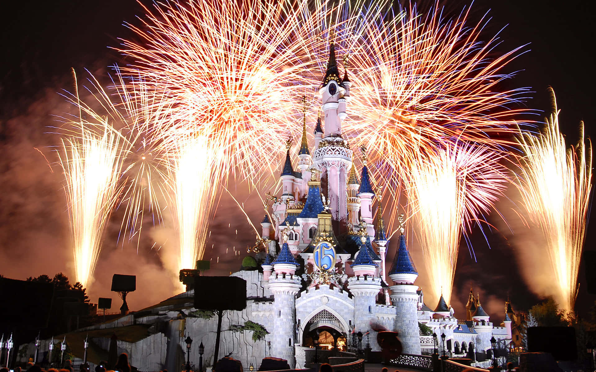 Disneyland Paris With Extravagant Firework Lights