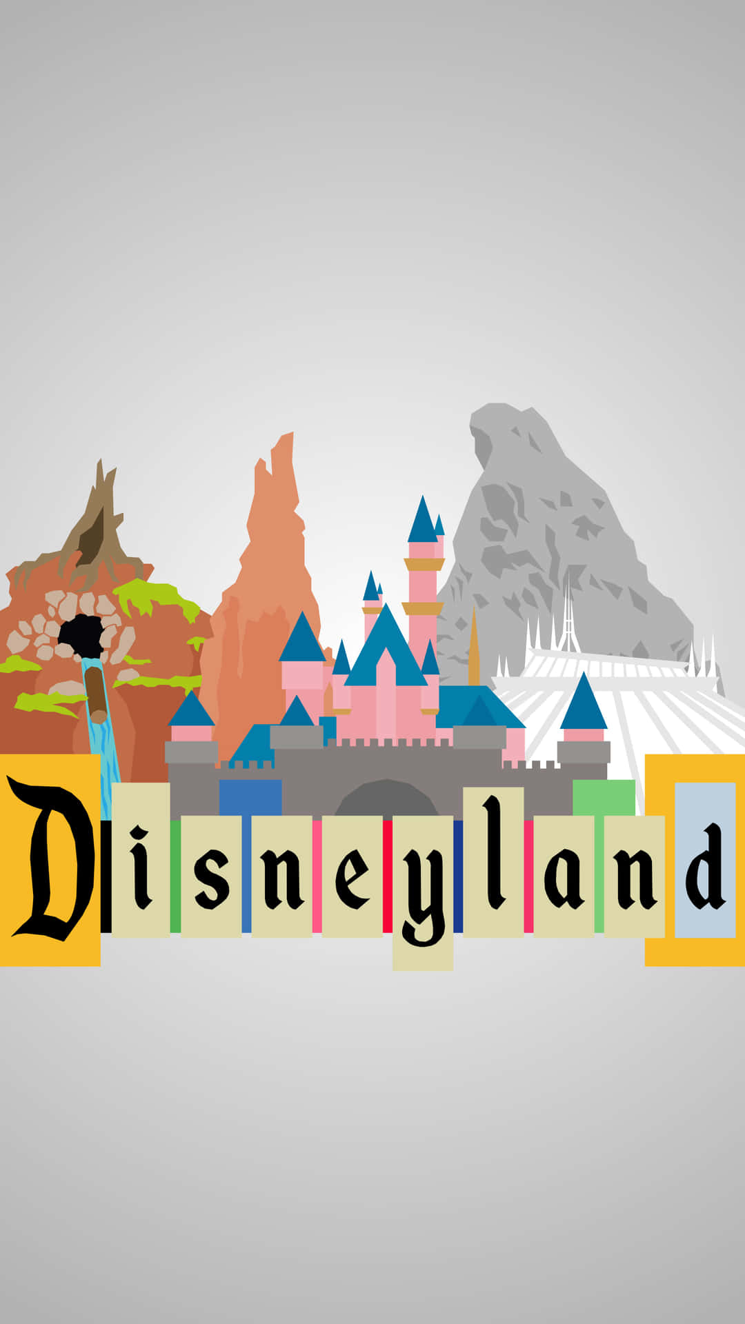 Disneyland Text Pop Art Phone Background
